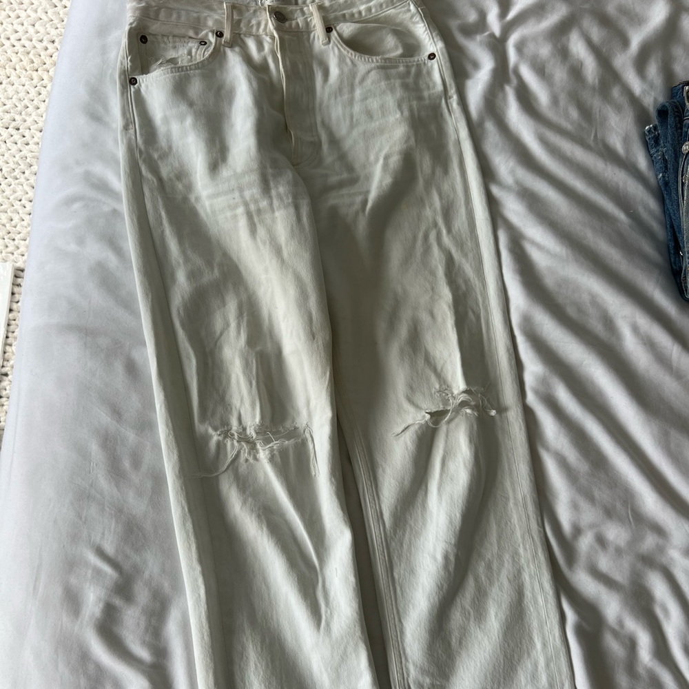 Agolde Pinch Waist 90s Style Distressed Jean, size 26